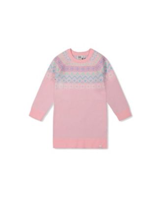  Girls' Fair Isle Yoke Raglan Sleeve Knit Dress - Little Kid