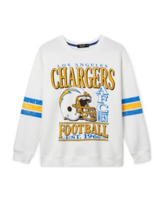  Women's NFL Los Angeles Chargers Oversized Striped Fleece