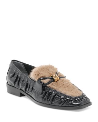 Women's Bonie Plush Faux Fur Patent Leather Loafers