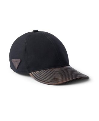 Technical Cotton and Leather Baseball Cap