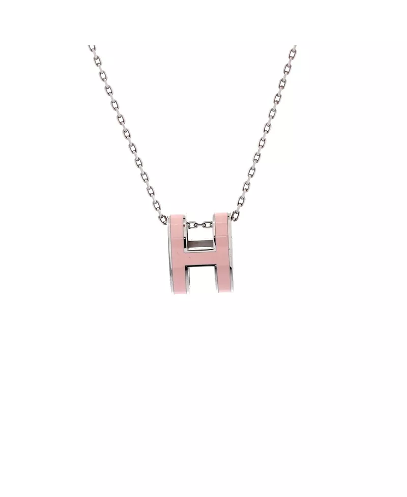 Pre-Owned HERMES Pop H Pendant Chain Necklace Metal and Enamel, 16