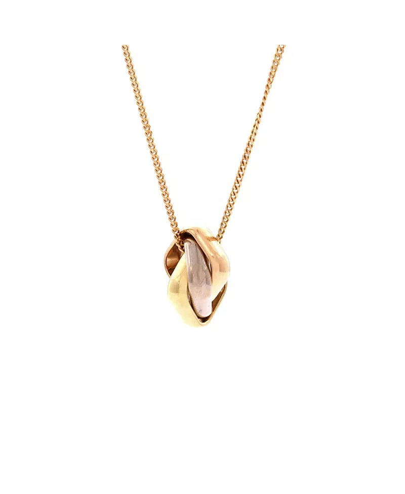 Pre-Owned Cartier Trinity Cushion Pendant Necklace 18K Tricolor Gold, 19.5
