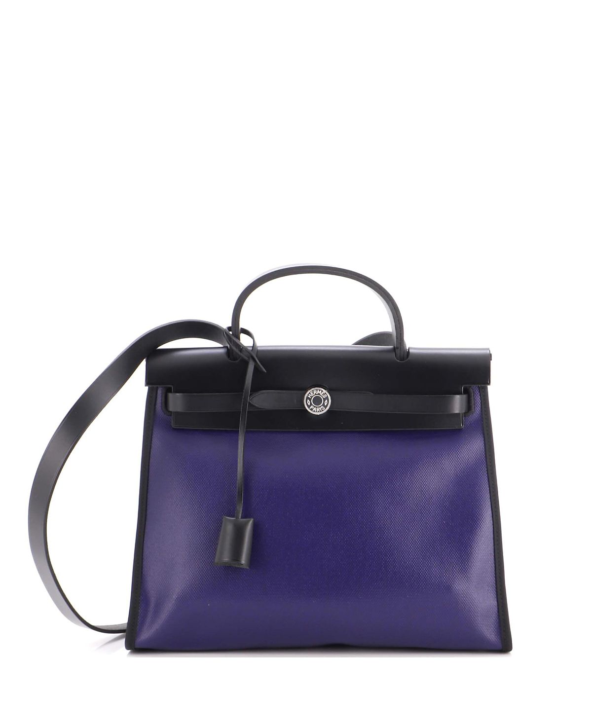 Pre-Owned HERMES 31 Herbag Zip Berline Vache Canvas and Leather