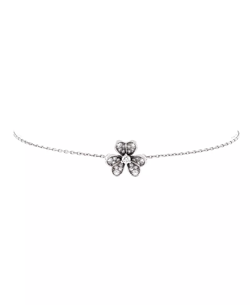 Pre-Owned Van Cleef & Arpels Mini Frivole Bracelet 18K White Gold and Pave Diamonds