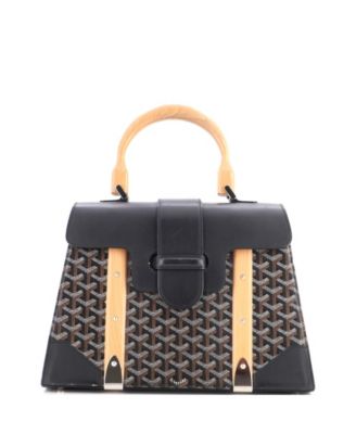 MM Saigon Top Handle Bag Coated Canvas with Leather