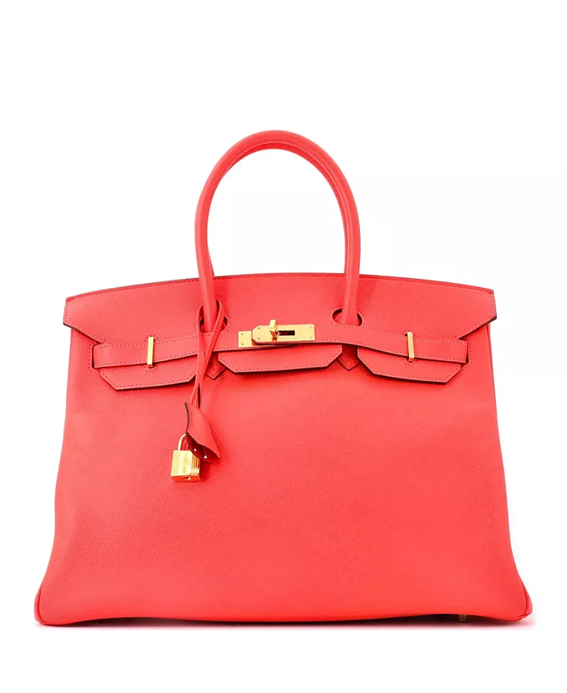 Pre-Owned HERMES Birkin 35 Handbag Pink Epsom with Gold Hardware