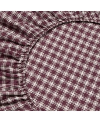 Heritage Gingham Linen Fitted Sheet, Full