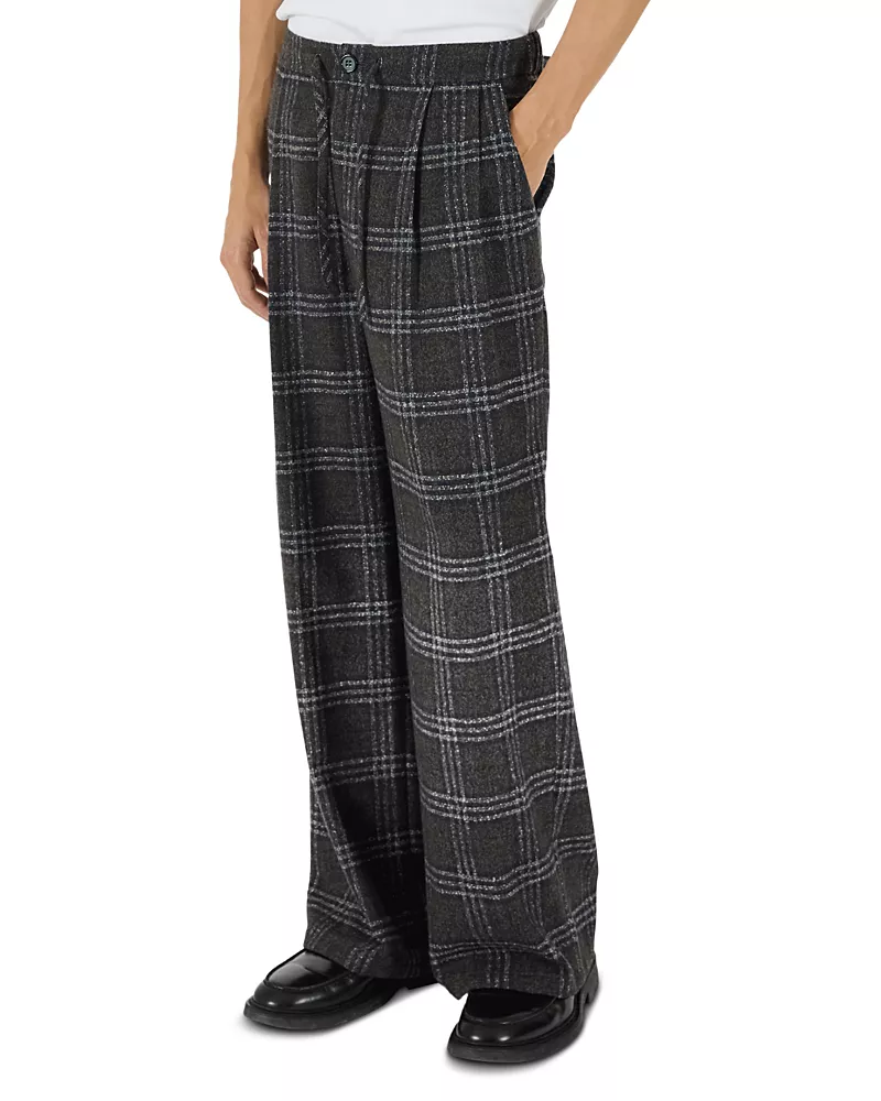 Krost Relaxed Wide Leg Plaid Pants