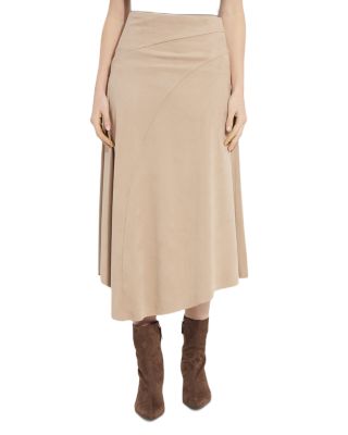 Azalea Faux Suede Asymmetric Hem Skirt