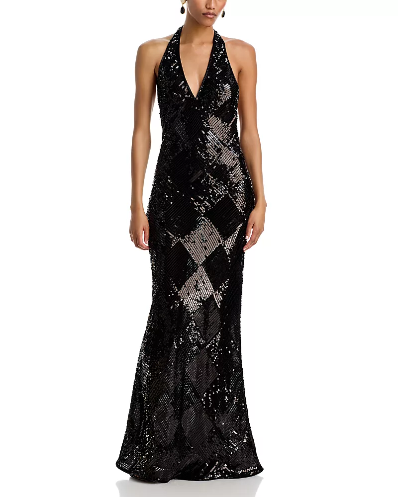 LoveShackFancy Cherlyn Embellished Halter Dress