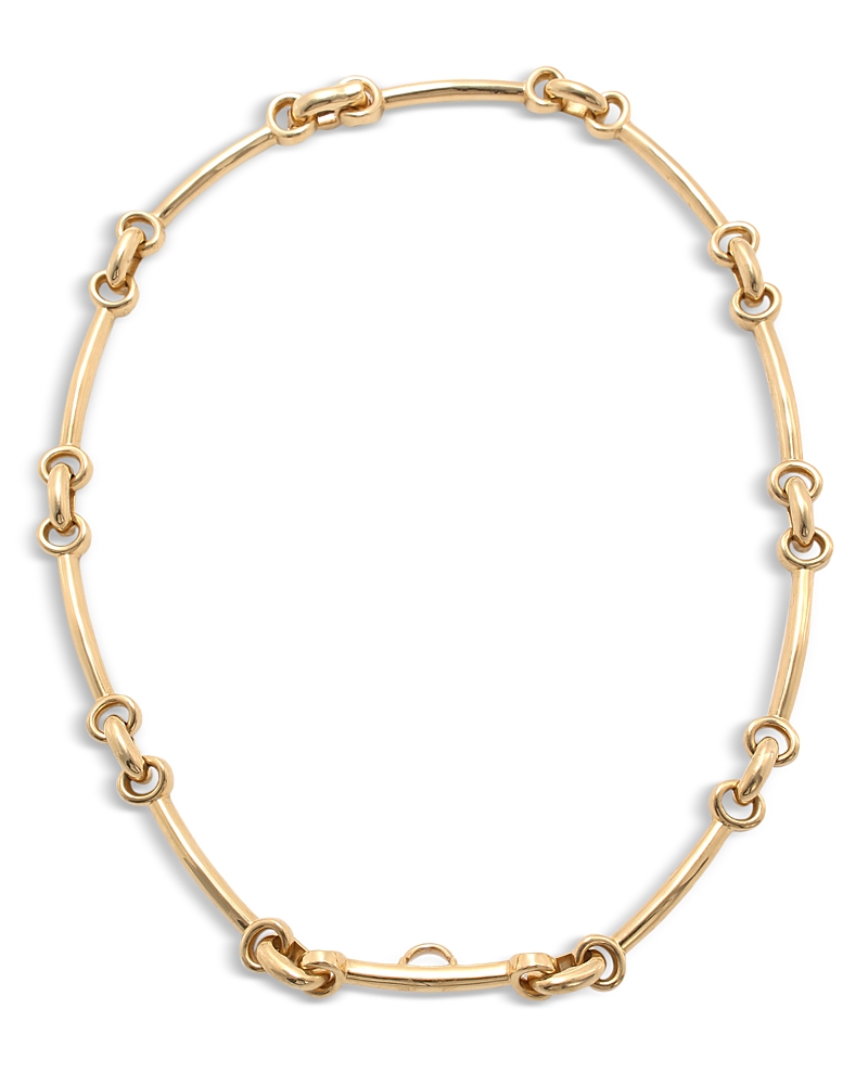David Webb 18k Yellow Gold Long Link Collar Necklace, 15 In Orange
