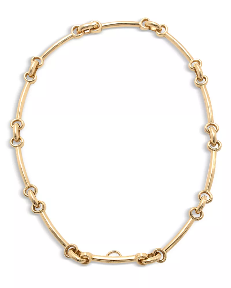 David Webb 18K Yellow Gold Long Link Collar Necklace, 15