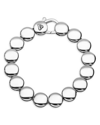 Sterling Silver Caviar Bubbly Disc Flex Bracelet