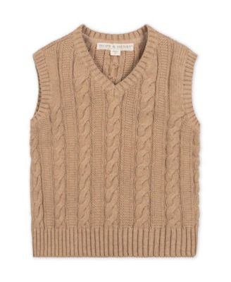 Boys' Organic V-Neck Cable Sweater Vest - Baby