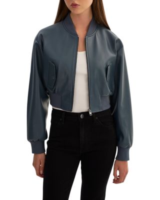 Evelin Faux Leather Bomber Jacket