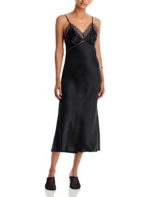Frame The Silk Lace Trim Slip Dress