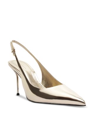 Women's Paola Metallic Leather Slingback Pumps