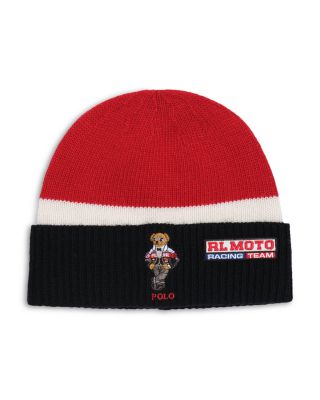 Color Block Holiday Bear Beanie