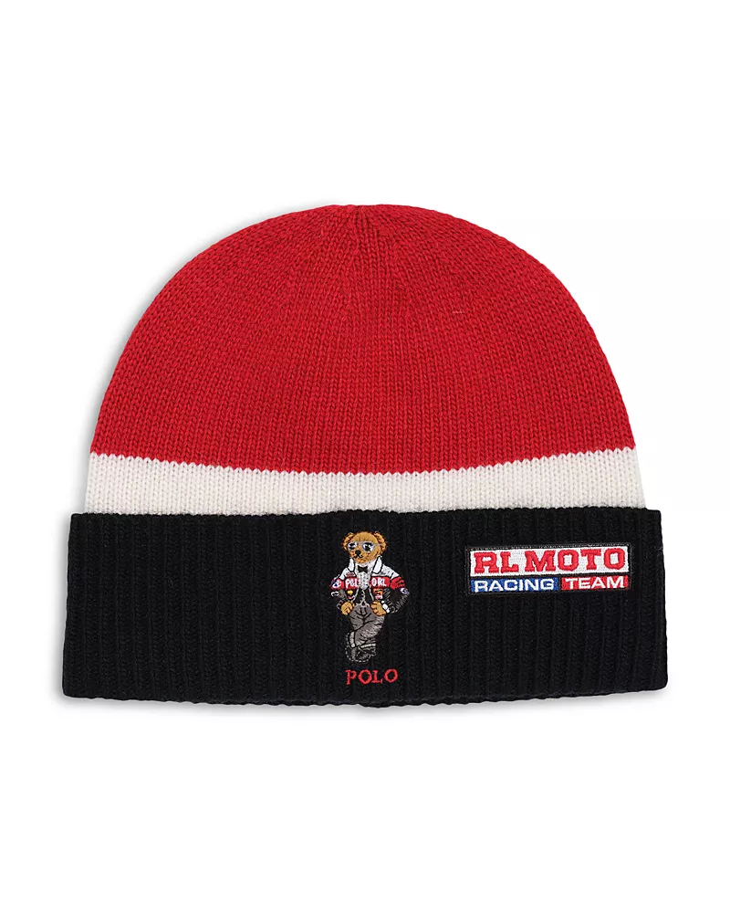 Polo Ralph Lauren Color Block Holiday Bear Beanie