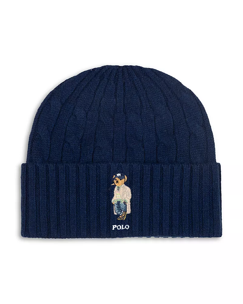 Polo Ralph Lauren Cable Litchfield Bear Wool & Cashmere Beanie