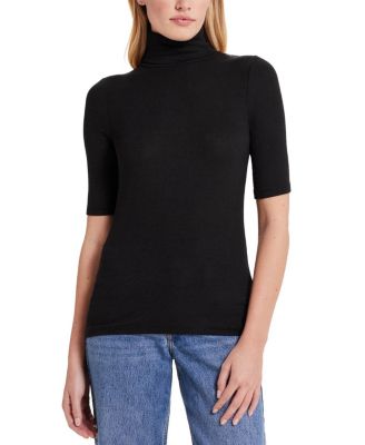  Ribbed Half-Sleeved Turtleneck
