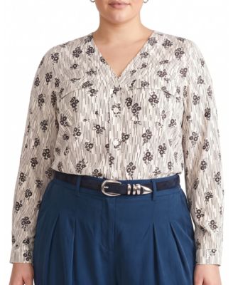  Women's Plus Cooling Cupro Button-Down Blouse