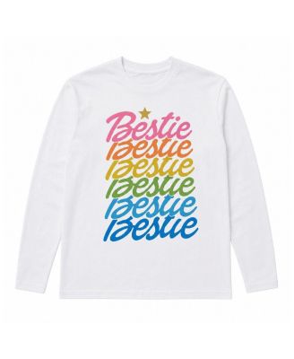 Girls' Bestie Repeat Colorful Long Sleeve Crew Tee - Big Kid