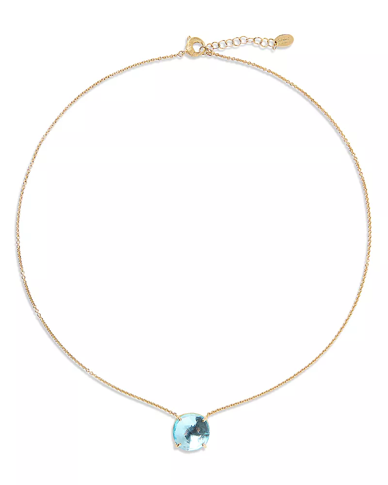 Marco Bicego 18K Yellow Gold Blue Topaz Jaipur Color Pendant Necklace, 16.5