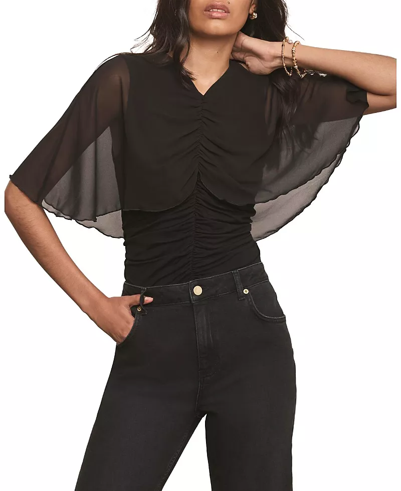 Mint Velvet Women's Woven Cape Top