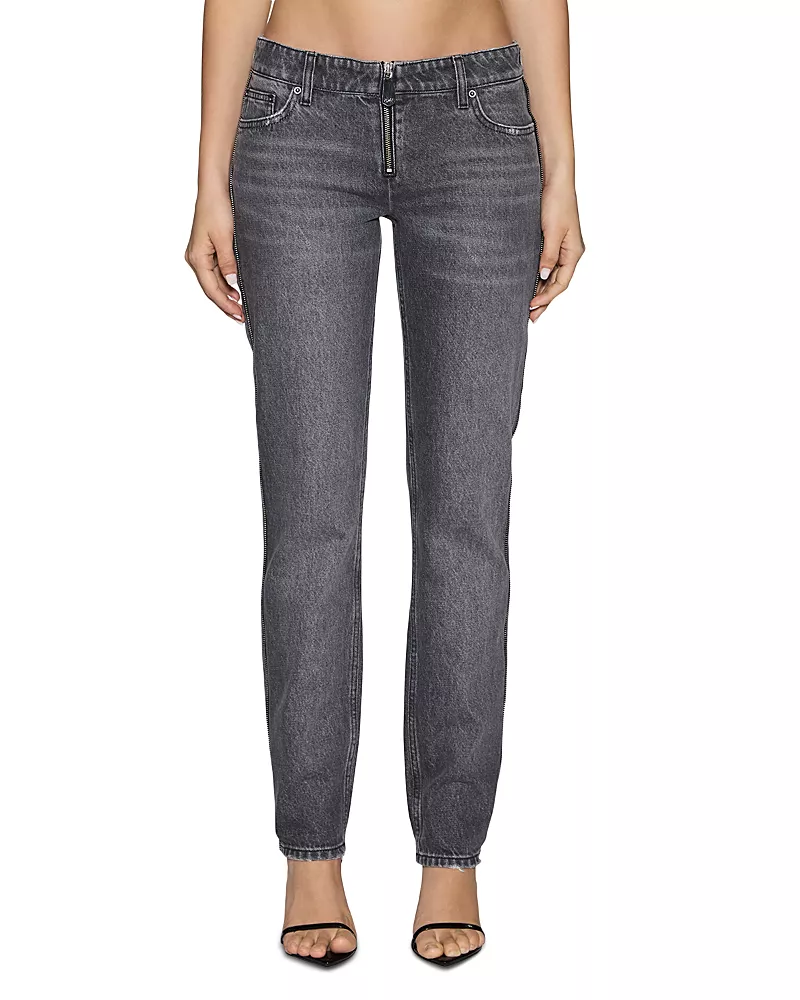 Ksubi The Moss Glitch Low Rise Skinny Jeans in Grey