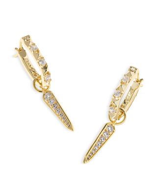 Fate Crystal Spike Charm Huggie Hoop Earrings