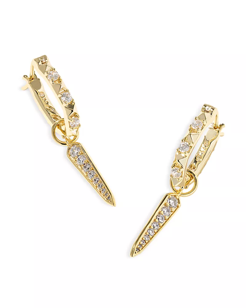 Kendra Scott Fate Crystal Spike Charm Huggie Hoop Earrings