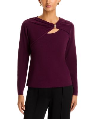 Buckle Keyhole Sweater