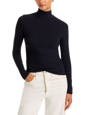 Majestic Filatures Soft Touch Crop Long Sleeve Mock Neck