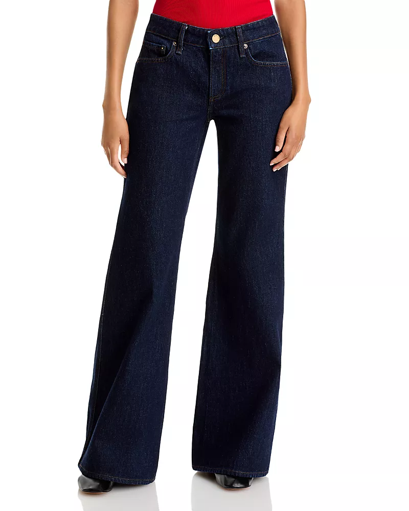rag & bone Josie Cotton Low Rise Flare Jeans in Darkrinse