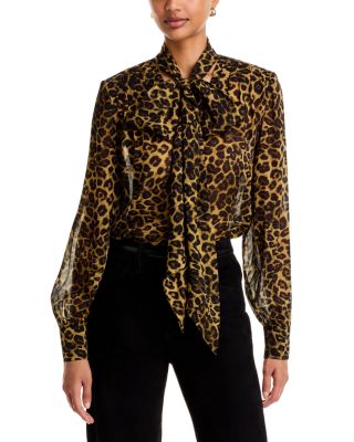 Toccin Kaila Sheer Tie Neck Blouse
