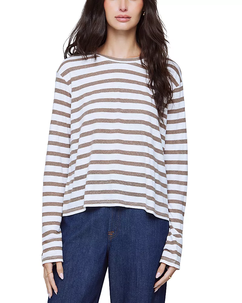 Splendid Louisa Lurex Stripe Long Sleeve Tee