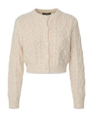 Rana Cable Knit Cropped Cardigan