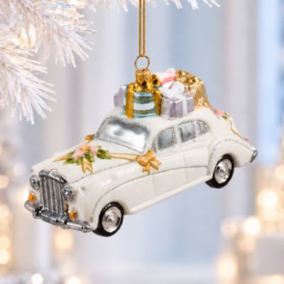 Wedding Car of Dreams 2026 Glass Ornament 