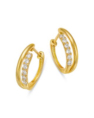 Bloomingdale's Fine Collection Diamond Huggie Hoop Earrings in 14K Yellow Gold, 0.23 tcw
