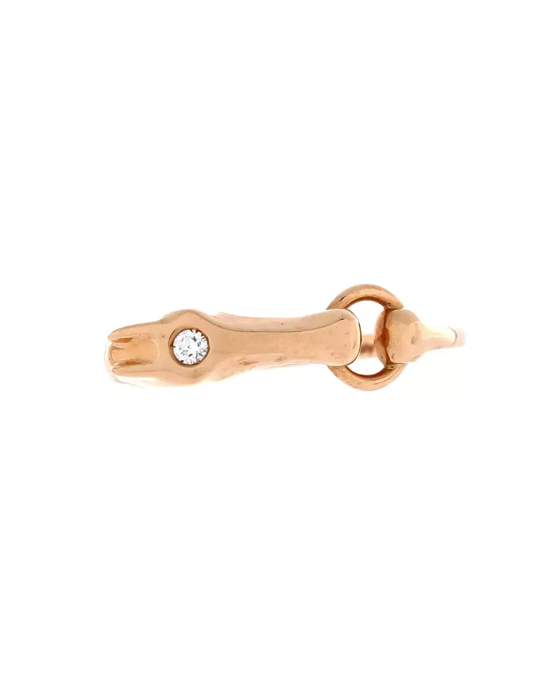 Pre-Owned HERMES Very Small Galop Ring 18K Rose Gold with Diamond