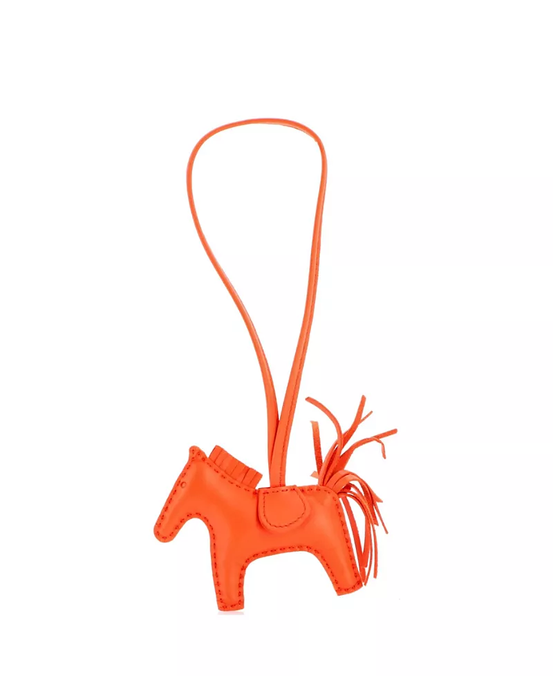 Pre-Owned HERMES Pm Mono-Tone GriGri Rodeo Bag Charm Leather