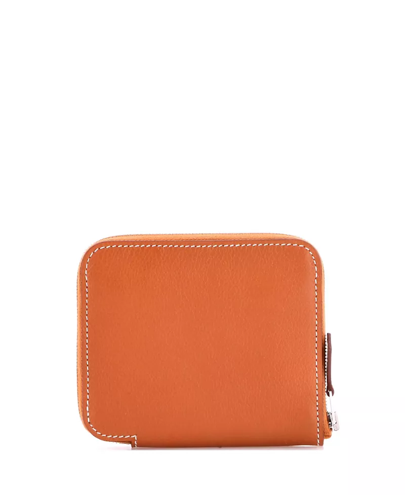 Pre-Owned HERMES Compact Azap Zip Around Wallet Silk'in Evercolor