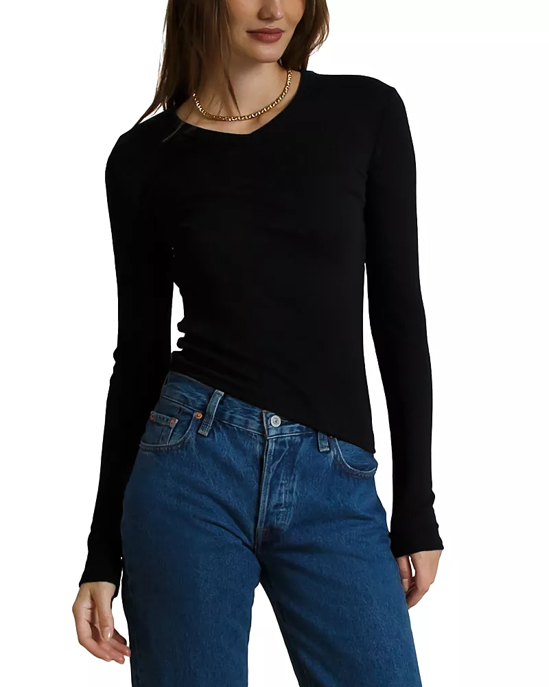 perfectwhitetee Bianca Fitted Long Sleeve Tee