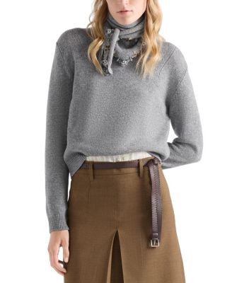  Cashmere Crew-neck Sweater with Scarf