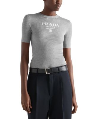  Silk Crew Neck Sweater with Logo