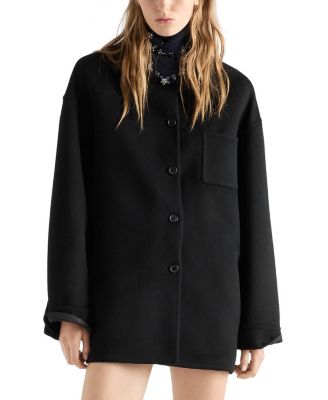  Reversible double cashwool and Re-Nylon caban jacket