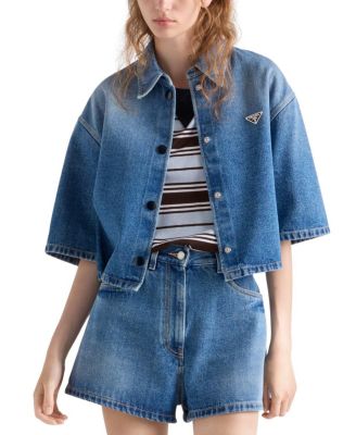  Cropped Denim Shirt Jacket
