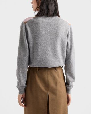 Prada Argyle Cashmere V-Neck Sweater | Bloomingdale's Women