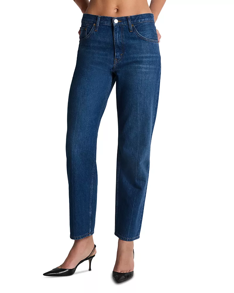Re/Done Ollie Cotton Mid Rise Boyfriend Jeans in Listed